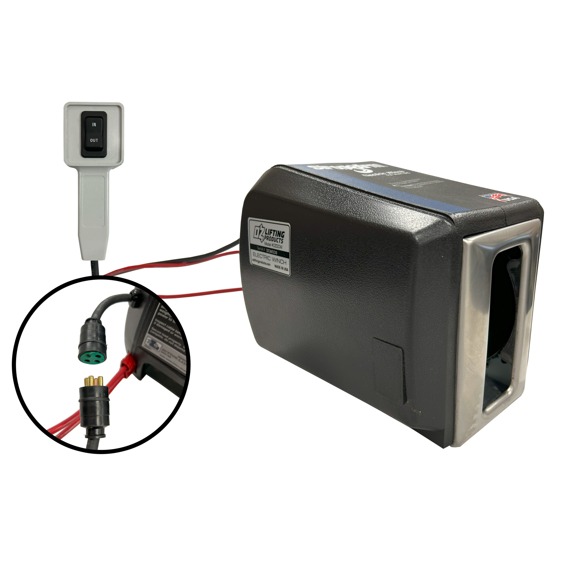 OZ Lifting Products 12V DC Electric Winch, 1200-Lb. Capacity